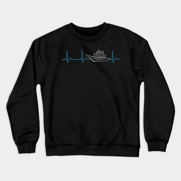 Cruise Heartbeat For Vacationers On A Cruise Crewneck Sweatshirt by JeZeDe